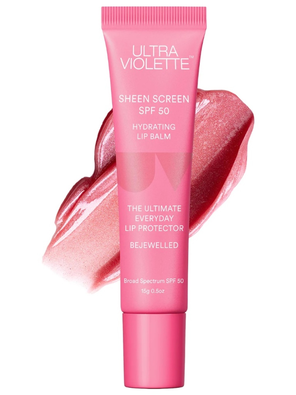 TWO! NWT Ultra Violette Sheen Screen Hydrating Lip Balm - Pink Tubes 2 Full Size